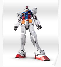 Gundam RX-78-2 statue isolated on white art photo print Poster