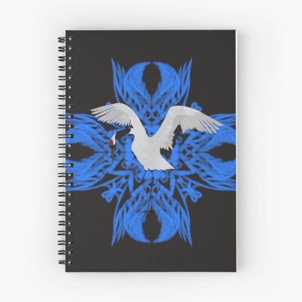 Item preview, Red Crowned Crane Pattern Blue designed and sold by Salem Scribbles.