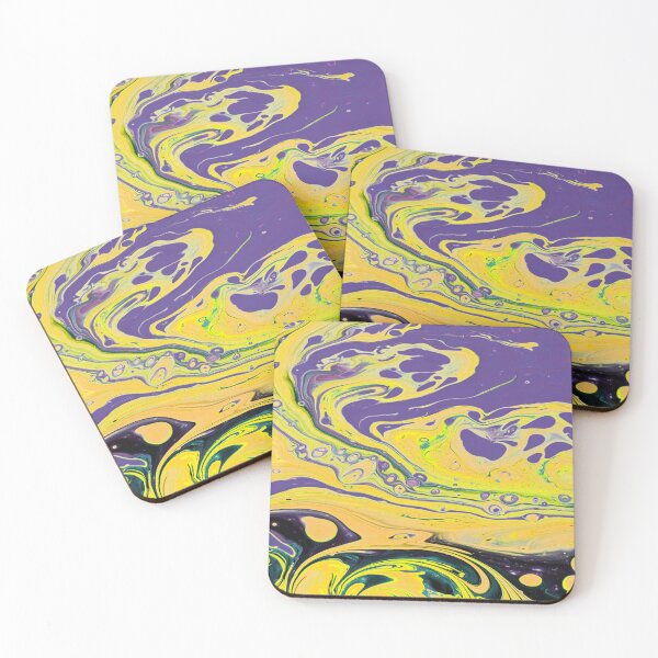 Item preview, Paint - Yellow & Purple Abstract Oil Paint Art designed and sold by goodygoodstuff.