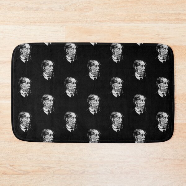 Item preview, Charles Dickens, Portrait, White on Black designed and sold by adamkenney.