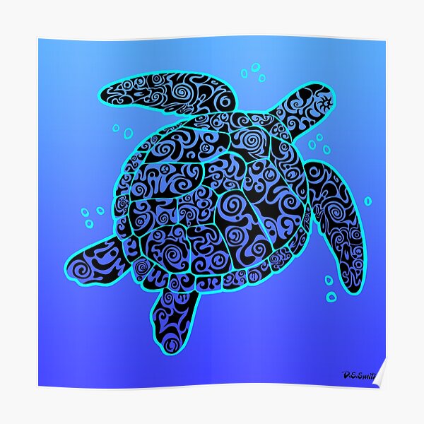 Posters Doodle De Tortuga Marina Redbubble