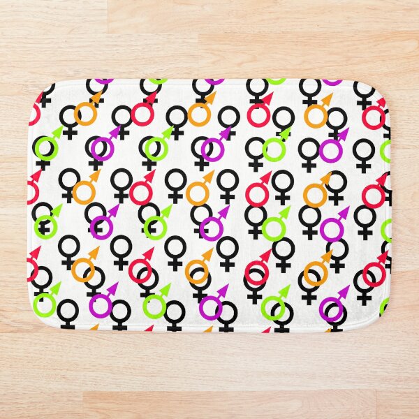 Aperçu de l'œuvre Motif signe homme et femme multicolore sur fond blanc créée et vendue par Stéphane  Thirion.