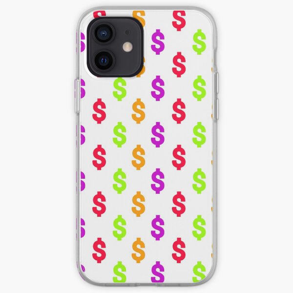 Multicolored dollar sign pattern on white background iPhone Soft Case