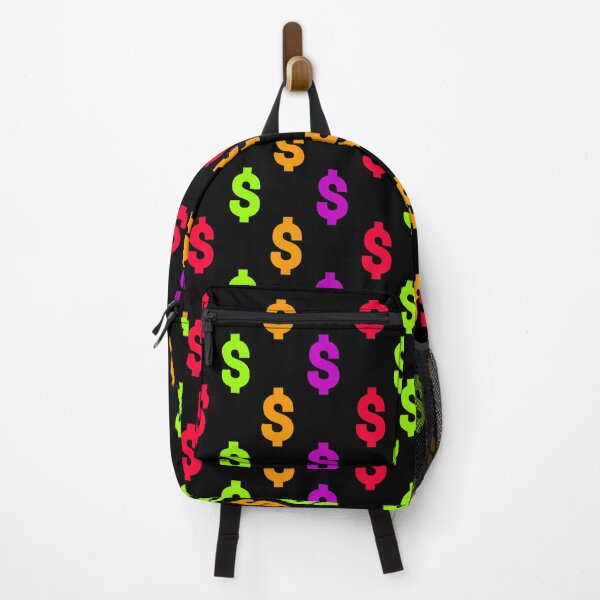 Item preview, Multicolored dollar sign pattern on black background designed and sold by Stéphane  Thirion.