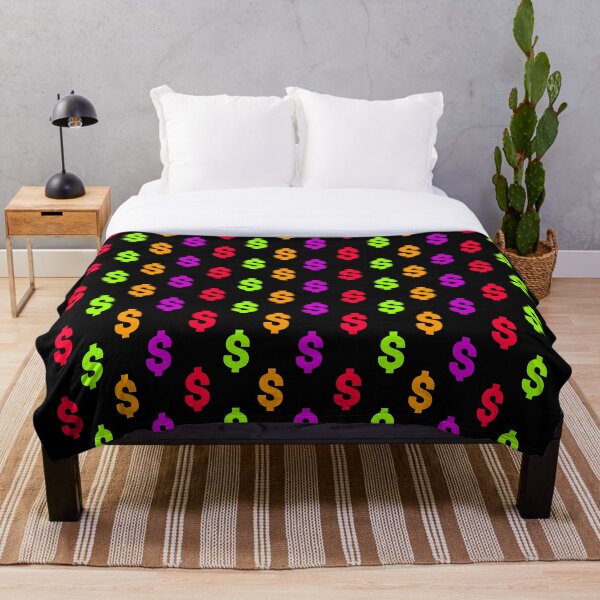Item preview, Multicolored dollar sign pattern on black background designed and sold by Stéphane  Thirion.