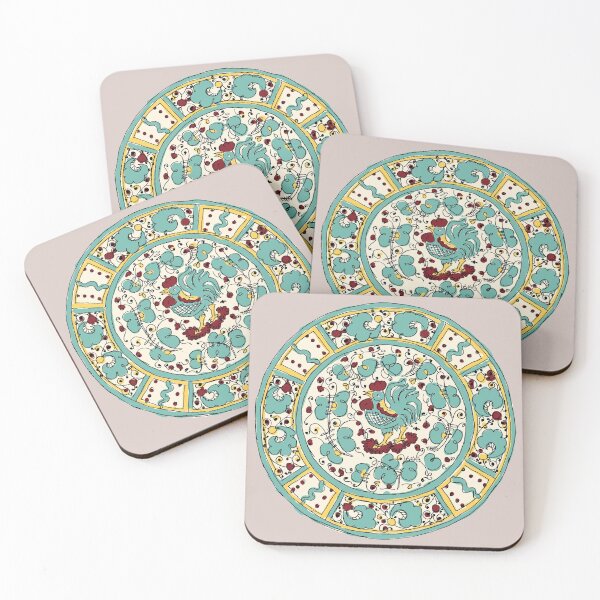 Item preview, Painted Rooster Plate designed and sold by CreateWandrlust.