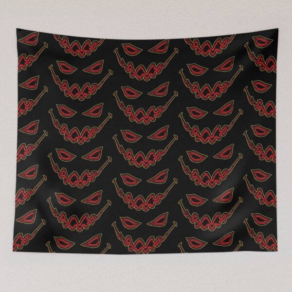 Item preview, Scary Halloween Pumpkin Face 1-Abstract red effect designed and sold by BLACKSUN-SHOP.