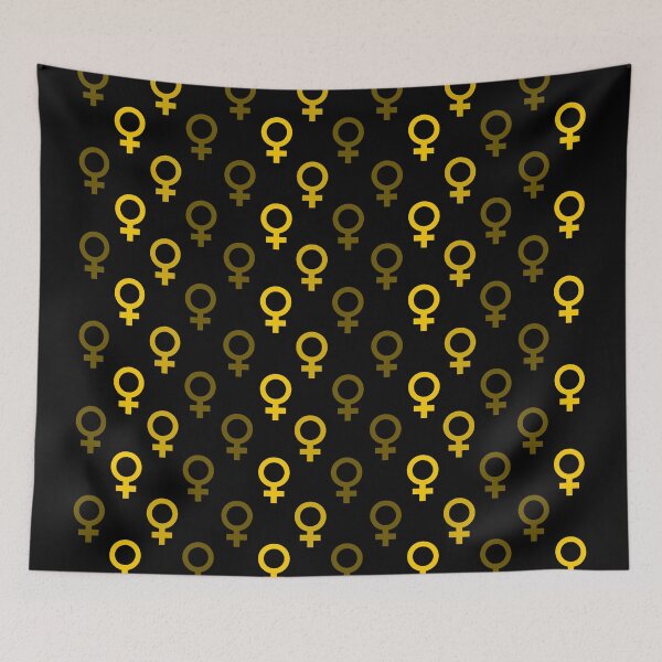 Item preview, Golden woman sign pattern on black background designed and sold by Stéphane  Thirion.