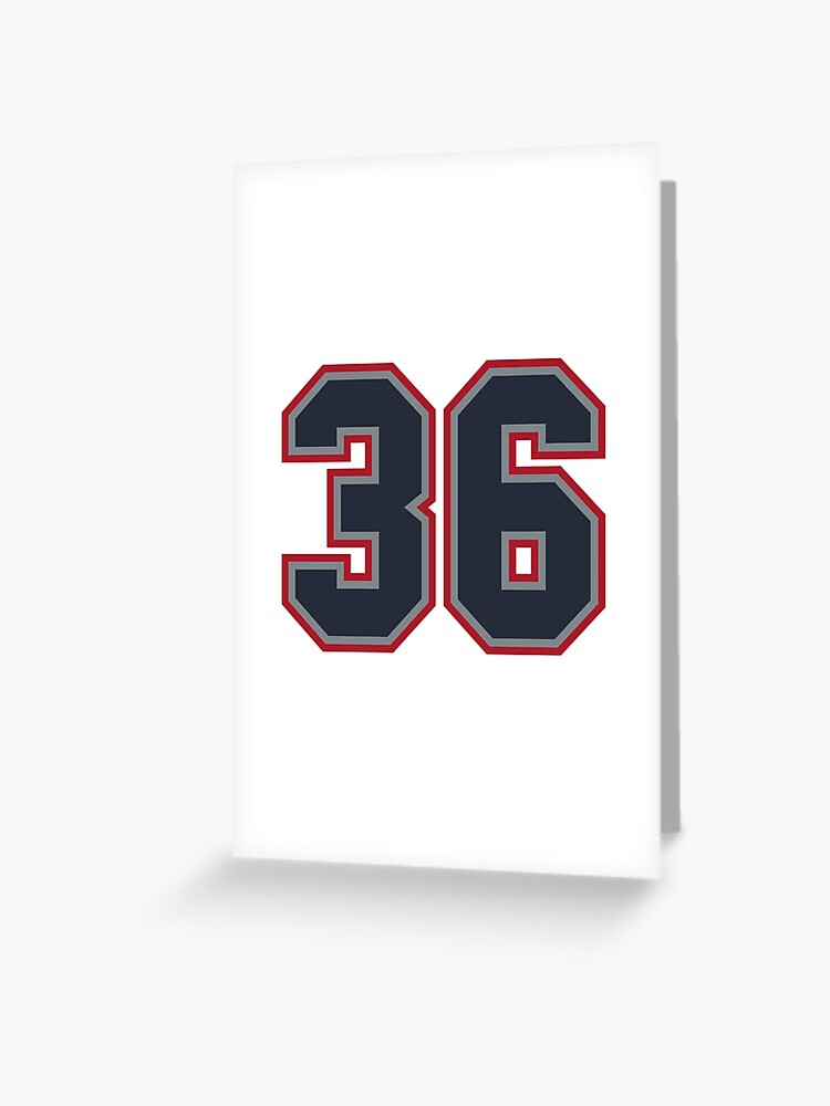 36 Navy Grey Red Sports Number Thirty-Six Sticker for Sale by HelloFromAja