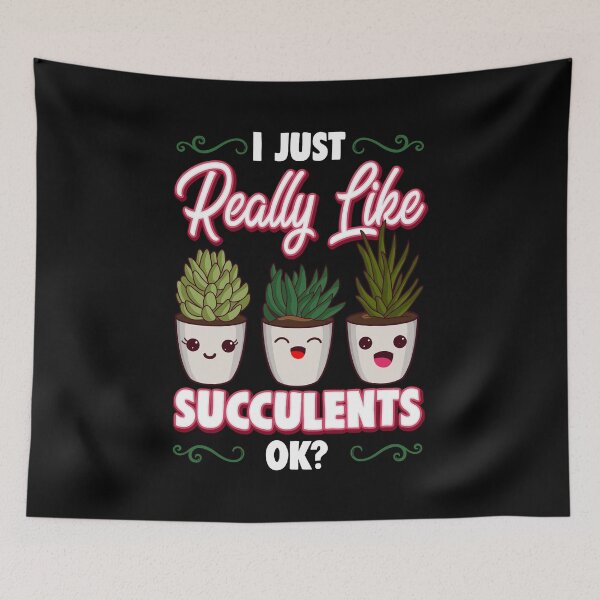 Item preview, I Just Really Like Succulents, OK? Cute Plant Pun designed and sold by perfectpresents.