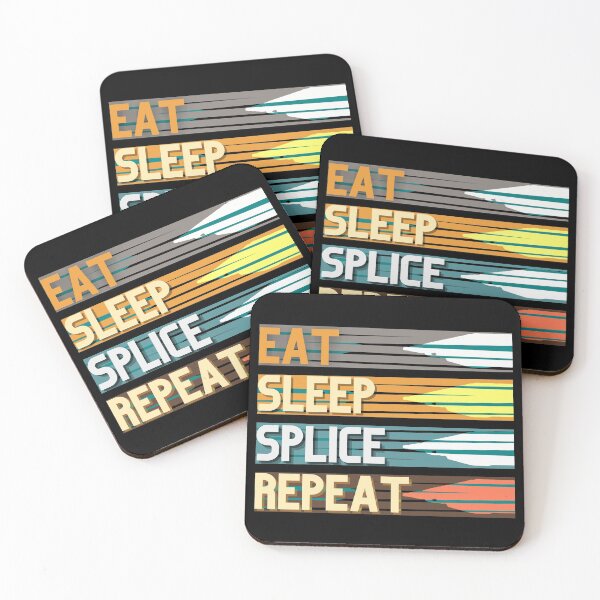 Item preview, Funny Vintage Eat Sleep Splice Repeat Fiber Optic Cable Splicer designed and sold by ekclothings.