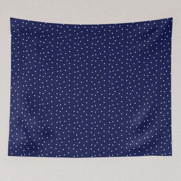 Item preview, White free polka dots on navy blue background designed and sold by Elena Ivan - Papadopoulou.