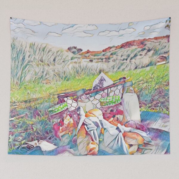 Item preview, Picnic Time: Vintage Picnic Scene Illustration designed and sold by Galathi Designs.