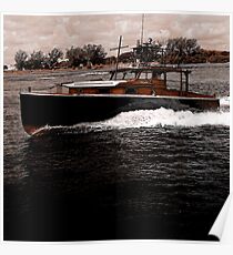 Vintage Hemingway Pilar Boat Poster