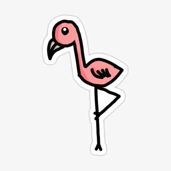 Flamingo Cartoon Stickers Redbubble - flamingo rock head roblox