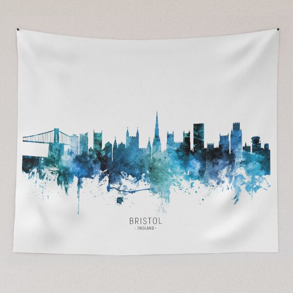 Aperçu de l'œuvre Bristol England Skyline créée et vendue par ArtPrints.
