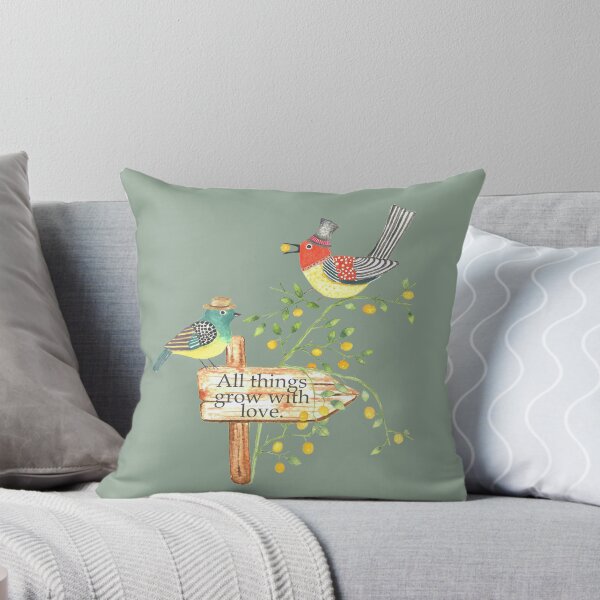 Item preview, All things grow with love birds on hats designed and sold by latiendadearyam.