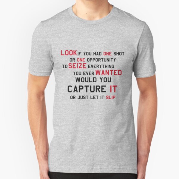 EMINEM MOTIVATIONNAL SHIRT BLACK&RED Slim Fit T-Shirt