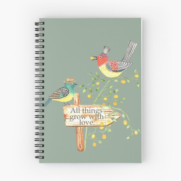 Item preview, All things grow with love birds on hats designed and sold by latiendadearyam.