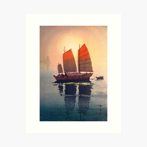 Yoshida Hiroshi - Sailing Boats in the Morning Art Print