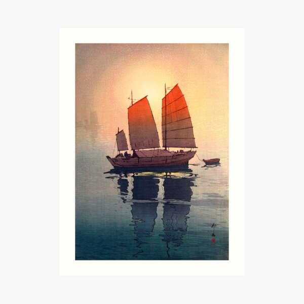 Yoshida Hiroshi - Sailing Boats in the Morning Art Print