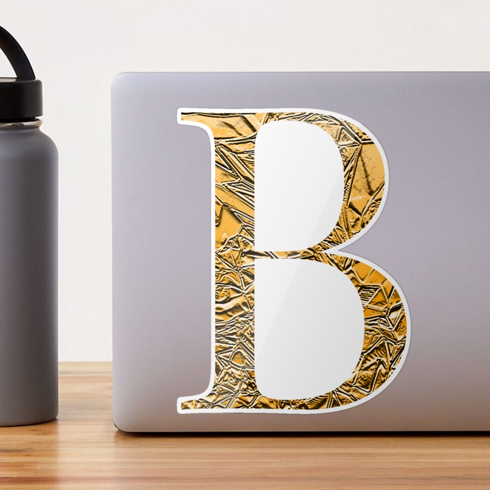 Letter B Gold Premium Luxury Alphabet Greek Beta Sticker for Sale