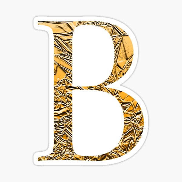 Letter B Gold Premium Luxury Alphabet Greek Beta Sticker for Sale