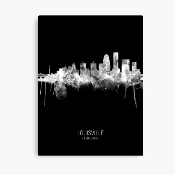 Louisville KY City Vector Road Map Blue Text Canvas Print / Canvas