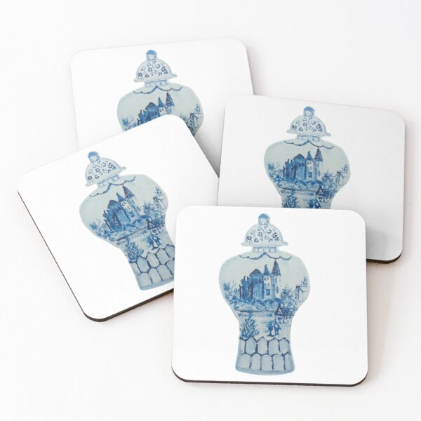 Item preview, Blue White Ginger Jar with Castle  designed and sold by monpetitbijou.
