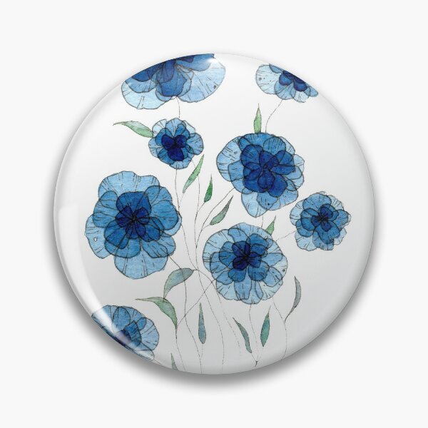 Item preview, Deep blue flowers designed and sold by María Casas Watercolour Designs.