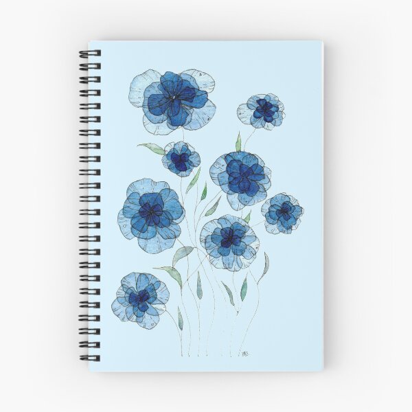 Item preview, Deep blue flowers designed and sold by María Casas Watercolour Designs.
