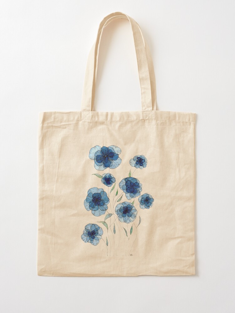 Kazova Blue Floral Cotton Canvas Tote Bag Colorful Bouquet Aesthetic Flower  Tote Bag Reusable Canvas…See more Kazova Blue Floral Cotton Canvas Tote