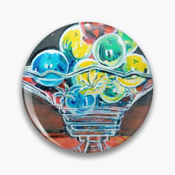 Item preview, Still life christmas baubles in glass vase watercolor painting Painting designed and sold by artbymanjiri.