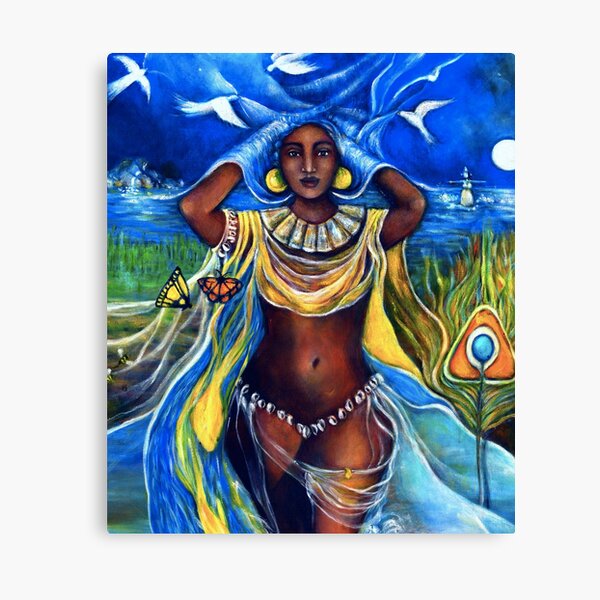 oshun, yemaya, ifa, santaria, ocean, water, yoruba, africa, panafrica, african, panafrican, diaspora Canvas Print
