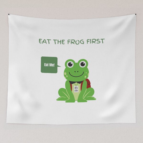 Item preview, Eat The Frog First Quote designed and sold by ArtbyCharmante.