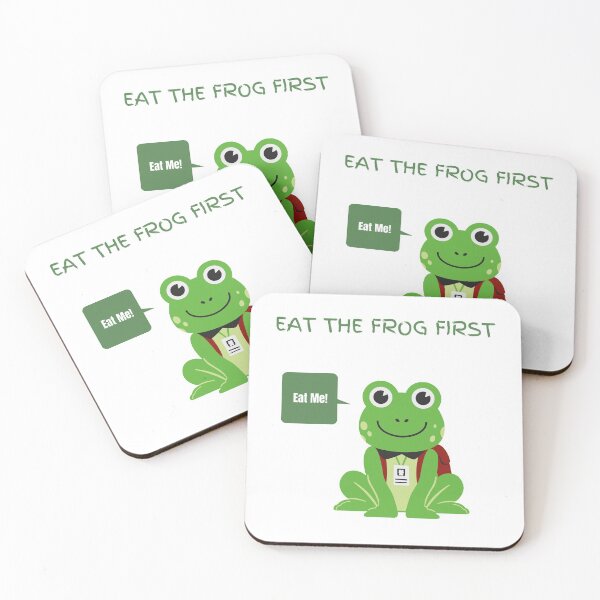 Item preview, Eat The Frog First Quote designed and sold by ArtbyCharmante.
