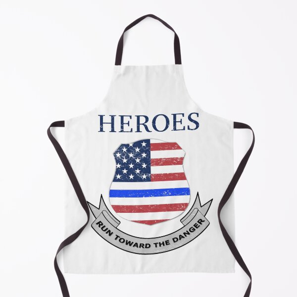 Item preview, Thin Blue Line American Flag, Blue Lives Matter, Heroes Run Toward Danger designed and sold by King-Novelties.
