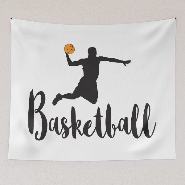 Item preview, Basketball, With Silhouette Of Basketball Player Slam Dunking designed and sold by 4AllTimes.