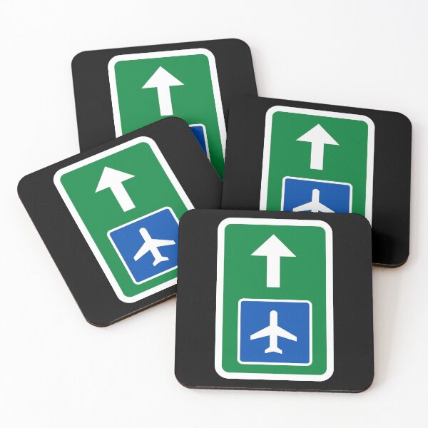 Aperçu de l'œuvre Panneau vert et bleu de l'aéroport créée et vendue par jetmike.