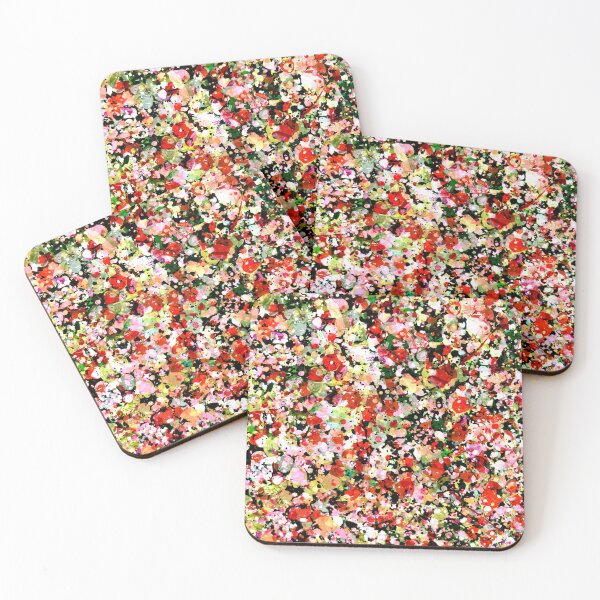 Item preview, Red Green Black Floral Pattern designed and sold by Peter Coleman.