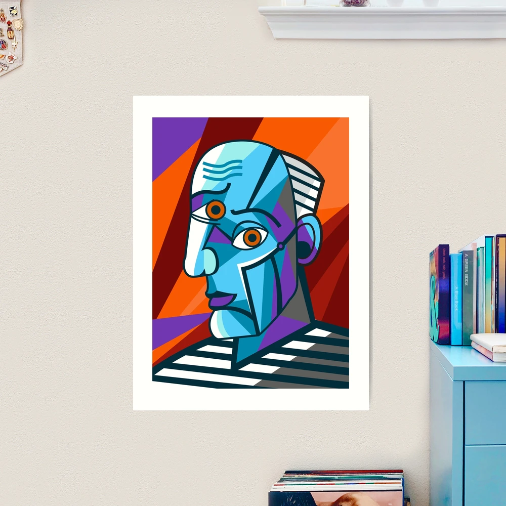 Cubism 'Cold Senior' Face Portrait 