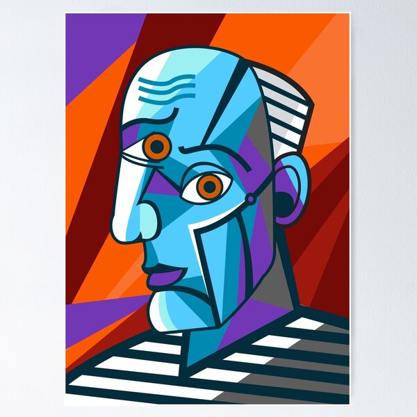 THE POSTER CLUB ポスター ABSTRACT Cubism Abstract Cubism Wall Art, Cubist Poster for Bedroom, Living