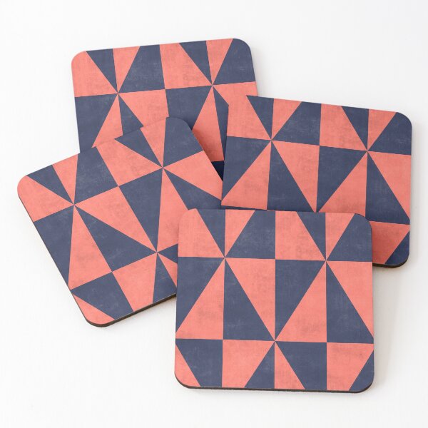 Item preview, Geometric Triangle Pattern - Coral, Blue Concrete designed and sold by Zoltan Ratko.