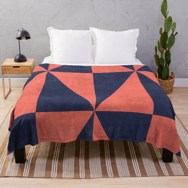 Item preview, Geometric Triangle Pattern - Coral, Blue Concrete designed and sold by Zoltan Ratko.