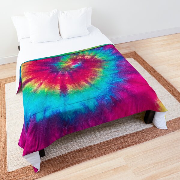 Vibrant Colours Tie Dye Pattern Rainbow D Comforter