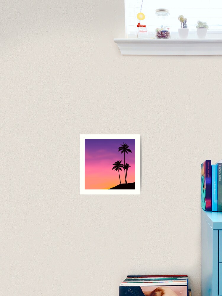 Purple Pink Sunset Palm Trees  Art Print for Sale by trajeado14