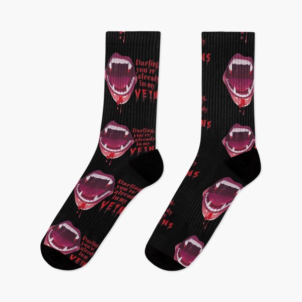 Item preview, Darling You Are Already In My Veins Vampire Bloody Mouth Quote designed and sold by borderland.
