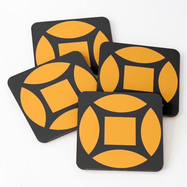 Item preview, Geometric Pattern: Intersect Square: Black/Orange designed and sold by Red Wolf.