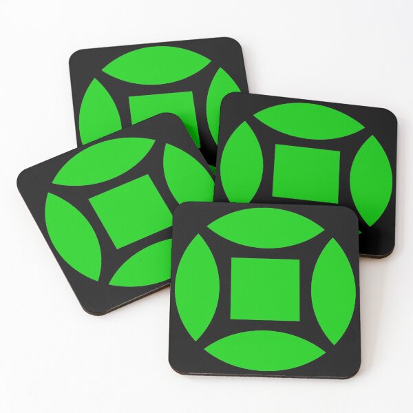 Item preview, Geometric Pattern: Intersect Square: Black/Green designed and sold by Red Wolf.