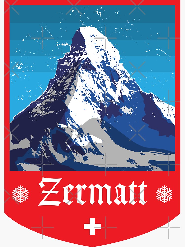 Sticker Vintage Air Zermatt – Adhésif Original Italie – Autocollant Pub MA3587